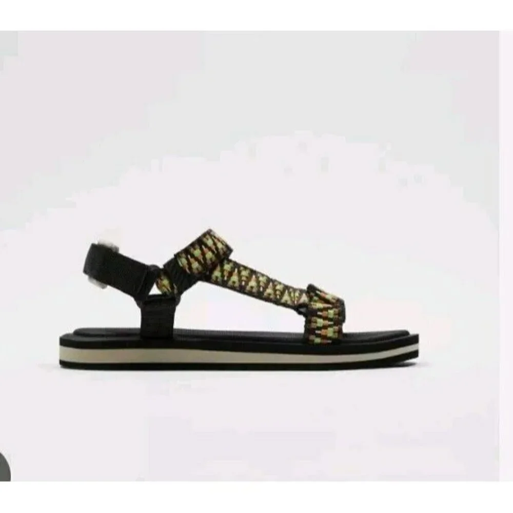ZARA MULTICOLOURED TECHNICAL SANDALS- 8  2704 921 26.4cm